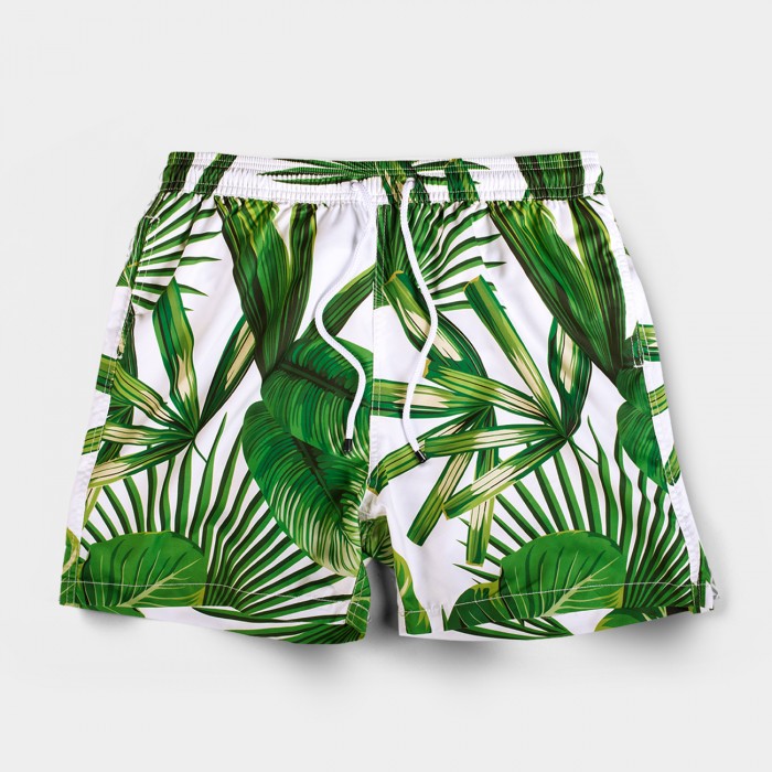 Tropical White Board Shorts
